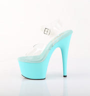 Pleaser ADORE-708 Platform Sandal (Clear/Aqua)