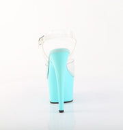 Pleaser ADORE-708 Platform Sandal (Clear/Aqua)