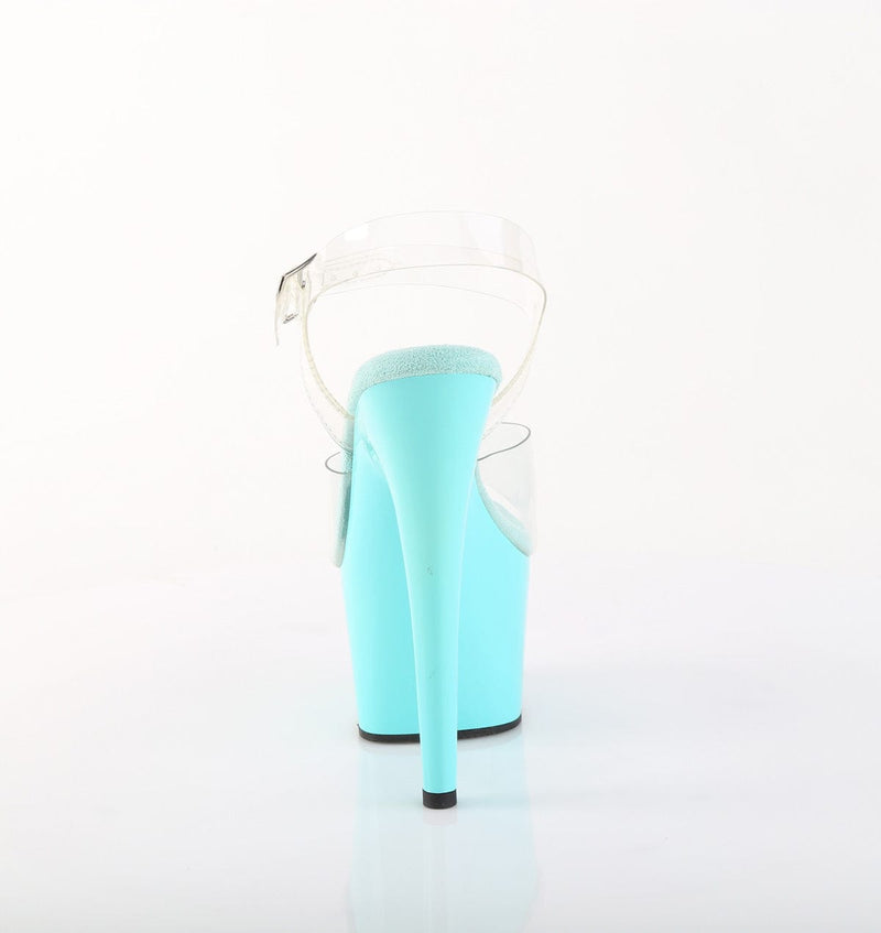 Pleaser ADORE-708 Platform Sandal (Clear/Aqua)