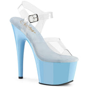 Pleaser ADORE-708 Platform Sandal (Clear/Baby Blue)