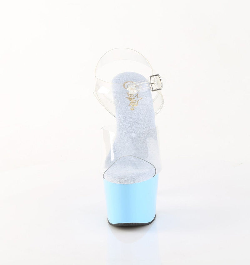 Pleaser ADORE-708 Platform Sandal (Clear/Baby Blue)