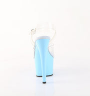 Pleaser ADORE-708 Platform Sandal (Clear/Baby Blue)