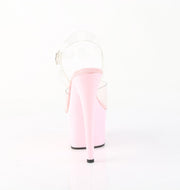 Pleaser ADORE-708 Platform Sandal (Clear/Baby Pink)