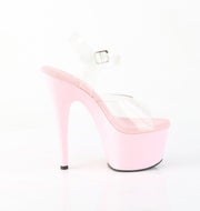 Pleaser ADORE-708 Platform Sandal (Clear/Baby Pink)