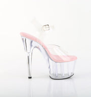 Pleaser ADORE-708 Platform Sandal (Clear-Baby Pink/Clear)