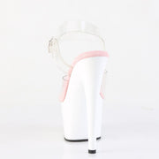 Pleaser ADORE-708 Platform Sandal (Clear-Baby Pink/White)
