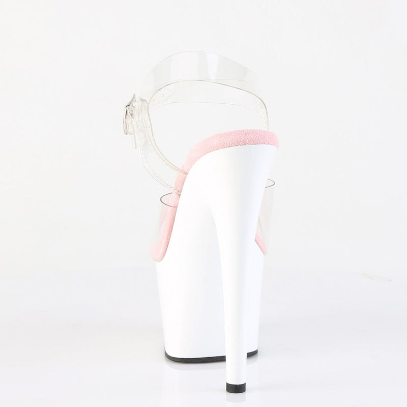 Pleaser ADORE-708 Platform Sandal (Clear-Baby Pink/White)