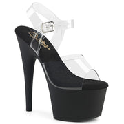 Pleaser ADORE-708 Platform Sandal (Clear/Black Matte)