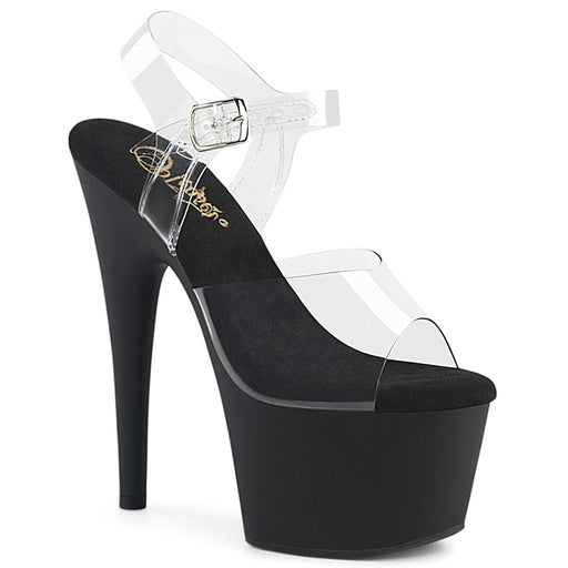 Pleaser ADORE-708 Platform Sandal (Clear/Black Matte)
