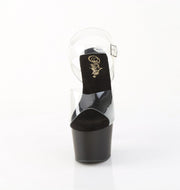 Pleaser ADORE-708 Platform Sandal (Clear/Black Matte)