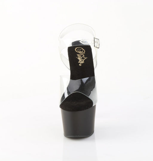 Pleaser ADORE-708 Platform Sandal (Clear/Black Matte)