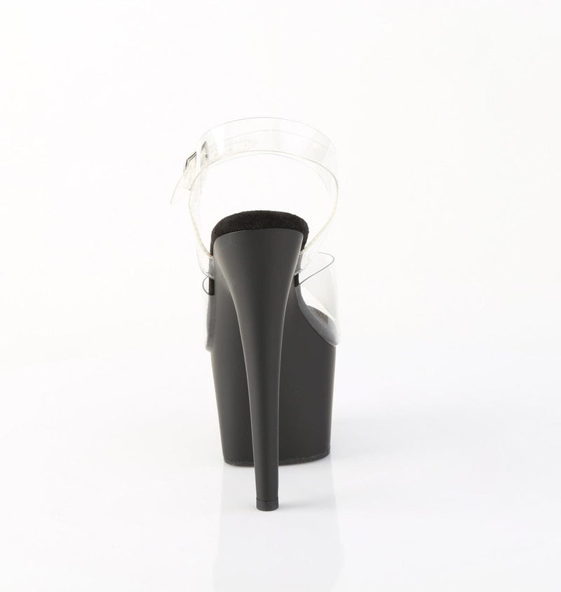Pleaser ADORE-708 Platform Sandal (Clear/Black Matte)