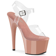 Pleaser ADORE-708 Platform Sandal (Clear/Blush)