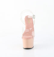 Pleaser ADORE-708 Platform Sandal (Clear/Blush)
