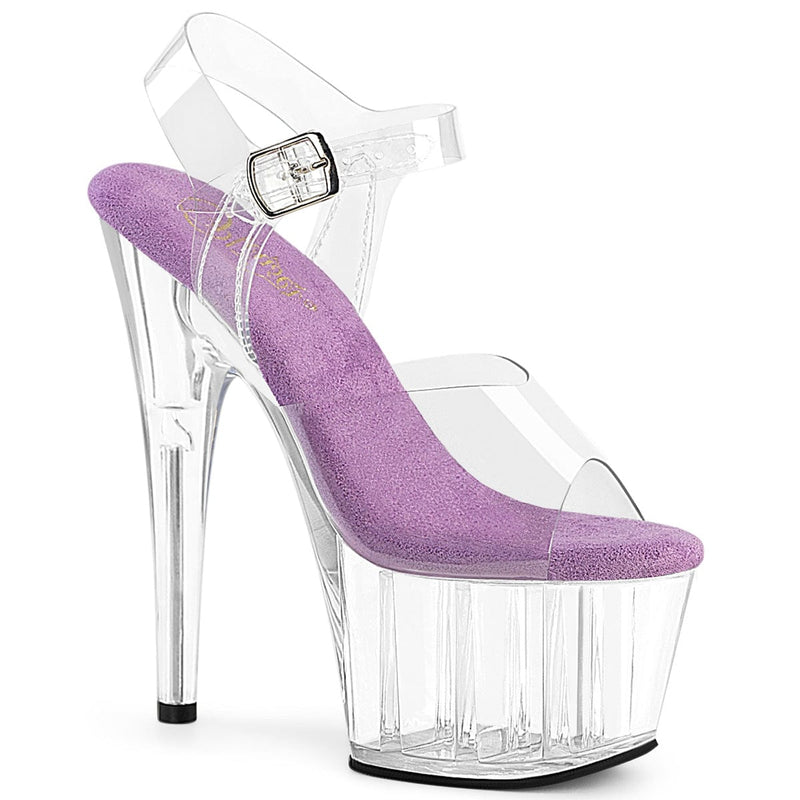 Pleaser ADORE-708 Platform Sandal (Clear-Lavender/Clear)