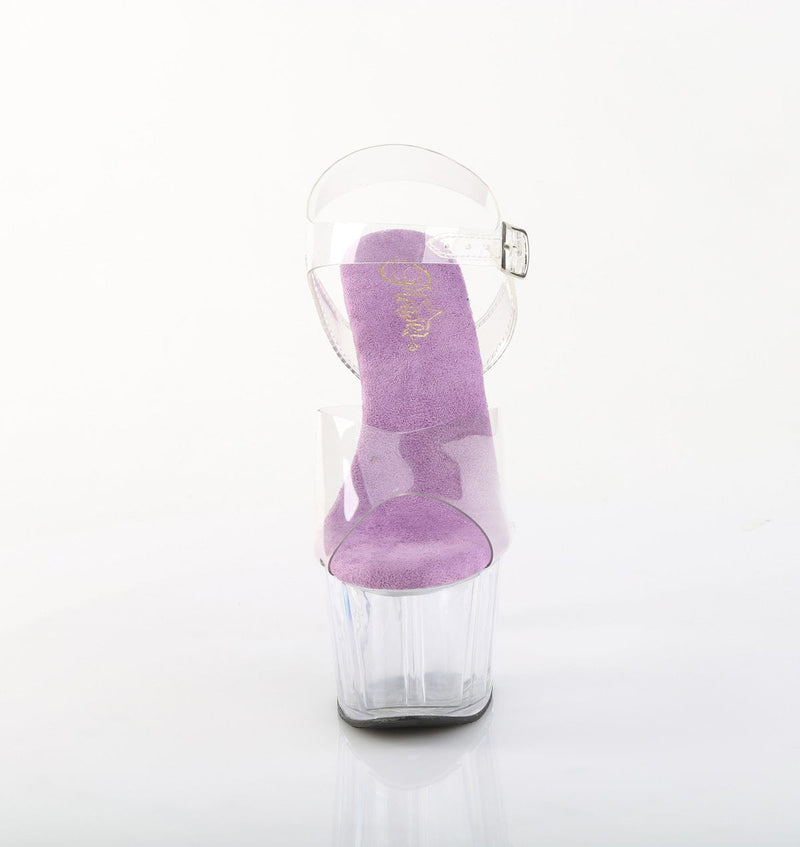 Pleaser ADORE-708 Platform Sandal (Clear-Lavender/Clear)