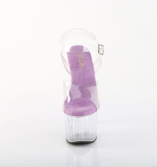 Pleaser ADORE-708 Platform Sandal (Clear-Lavender/Clear)