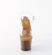 Pleaser ADORE-708 Platform Sandal (Clear/Mocha)