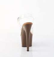 Pleaser ADORE-708 Platform Sandal (Clear/Mocha)