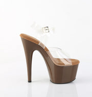 Pleaser ADORE-708 Platform Sandal (Clear/Mocha)