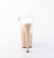Pleaser ADORE-708 Platform Sandal (Clear/Nude)