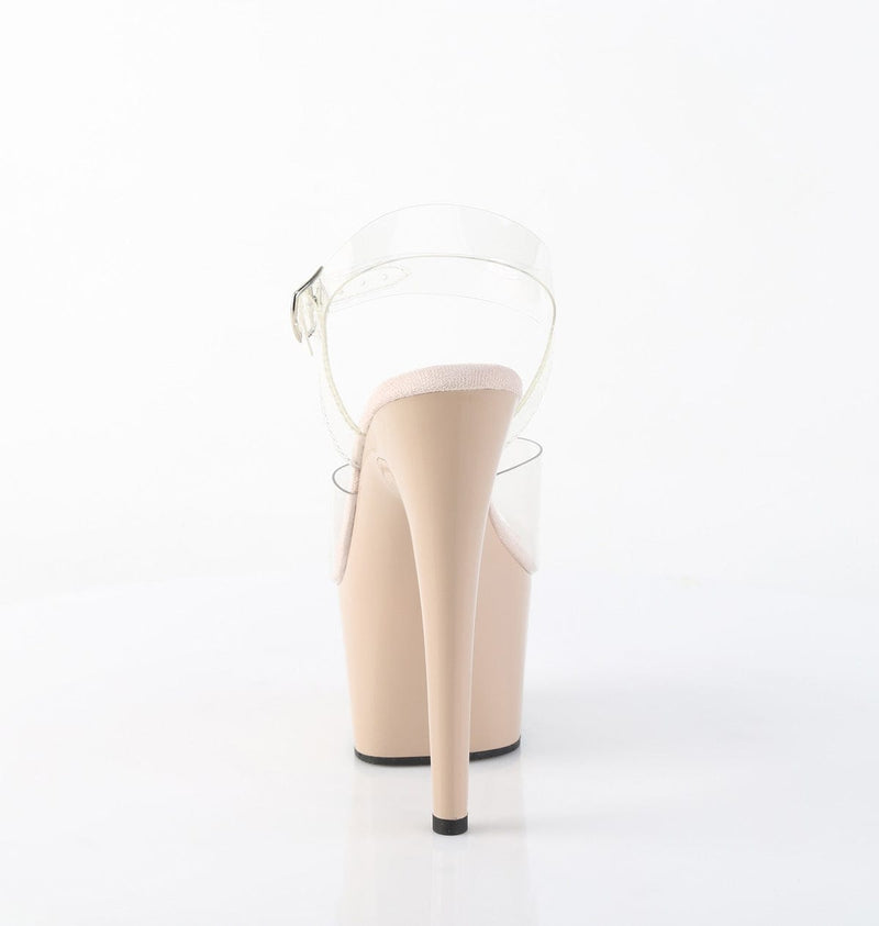 Pleaser ADORE-708 Platform Sandal (Clear/Nude)