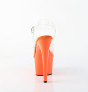 Pleaser ADORE-708 Platform Sandal (Clear/Orange)