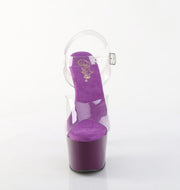 Pleaser ADORE-708 Platform Sandal (Clear/Purple)