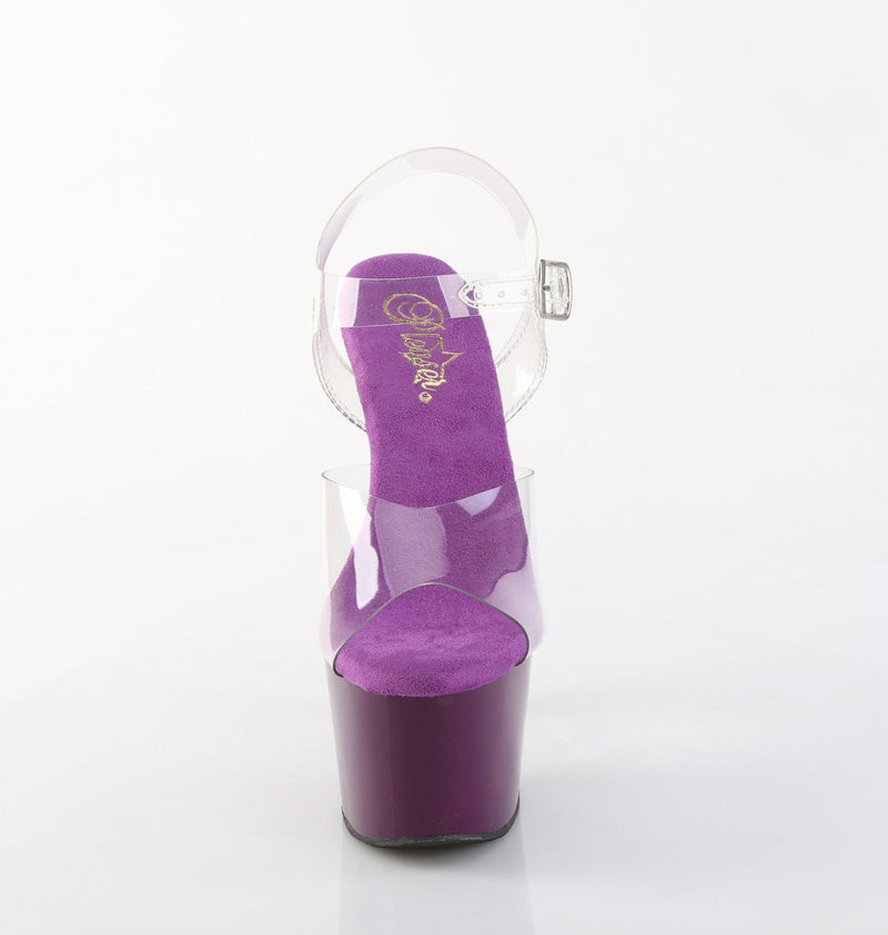 Pleaser ADORE-708 Platform Sandal (Clear/Purple)