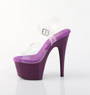 Pleaser ADORE-708 Platform Sandal (Clear/Purple)