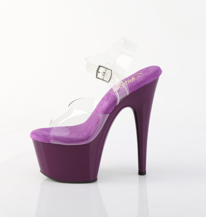Pleaser ADORE-708 Platform Sandal (Clear/Purple)