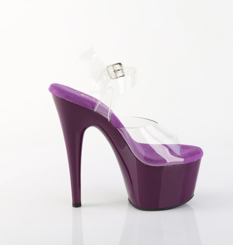 Pleaser ADORE-708 Platform Sandal (Clear/Purple)