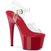Pleaser ADORE-708 Platform Sandal (Clear/Red)