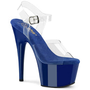 Pleaser ADORE-708 Platform Sandal (Clear/Royal Blue)