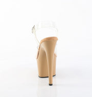Pleaser ADORE-708 Platform Sandal (Clear/Toffee)