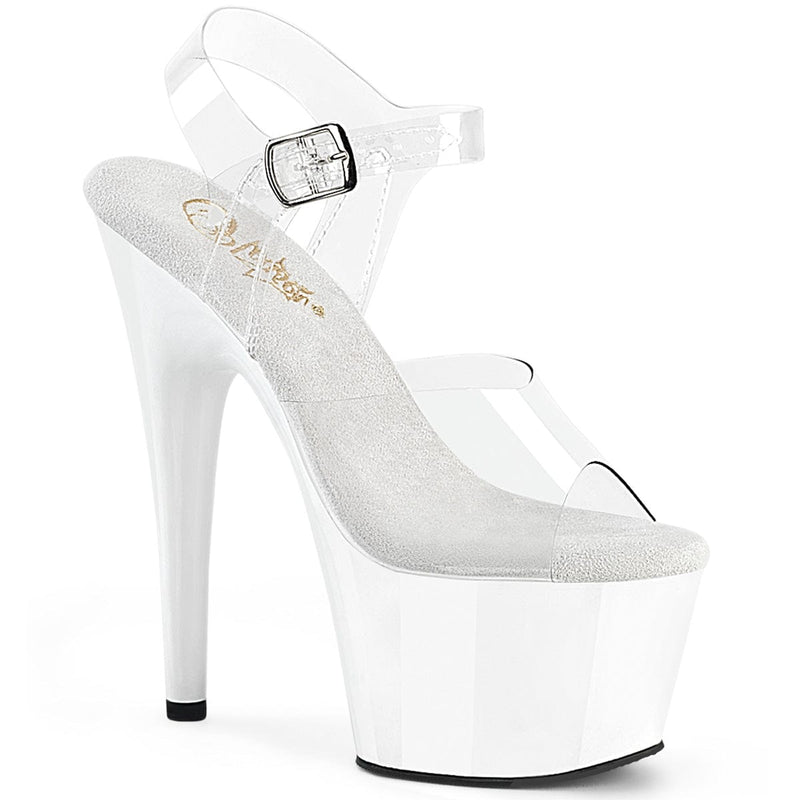 Pleaser ADORE-708 Platform Sandal (Clear/White)