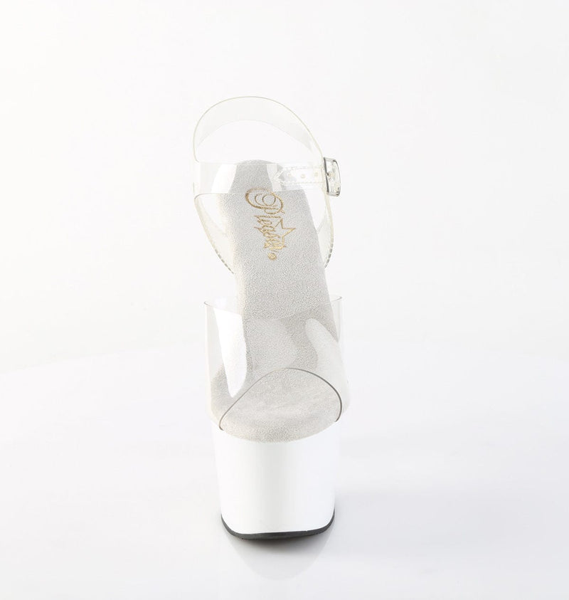 Pleaser ADORE-708 Platform Sandal (Clear/White)