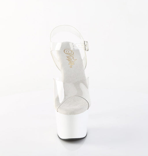 Pleaser ADORE-708 Platform Sandal (Clear/White)