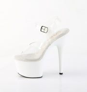 Pleaser ADORE-708 Platform Sandal (Clear/White)