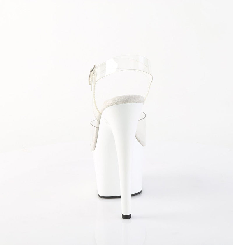Pleaser ADORE-708 Platform Sandal (Clear/White)