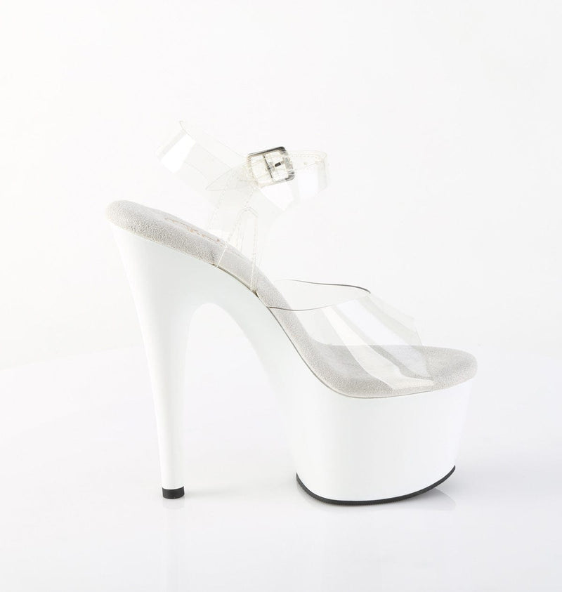 Pleaser ADORE-708 Platform Sandal (Clear/White)