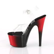 Pleaser ADORE-708BR Platform Sandal (Clear/Red-Black)
