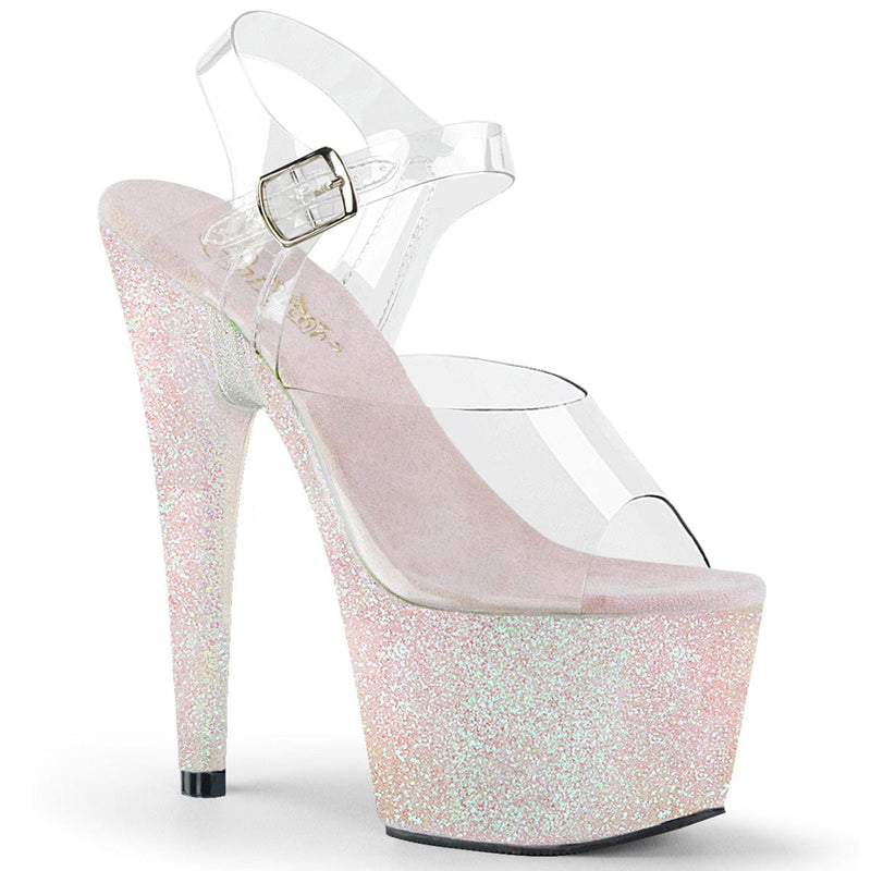 Pleaser ADORE-708HMG Platform Sandal (Clear/Opal Multi Glitter) 5