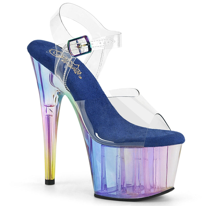 Pleaser ADORE-708HT Platform Sandal (Clear/Blue Multi Tinted) 5