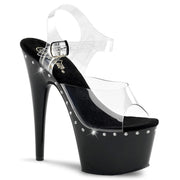 Pleaser ADORE-708LS Platform Sandal (Clear/Black) 5