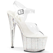 Pleaser ADORE-708MG Platform Sandal (Clear/Clear) 5
