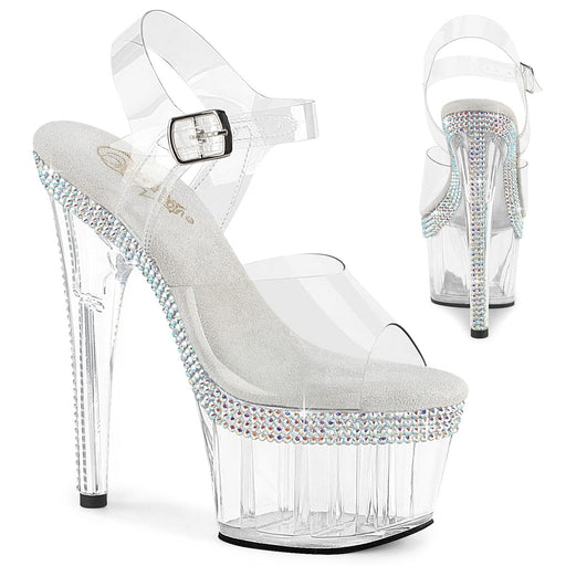 Pleaser ADORE-708MLS Platform Sandal (Clear/Clear)