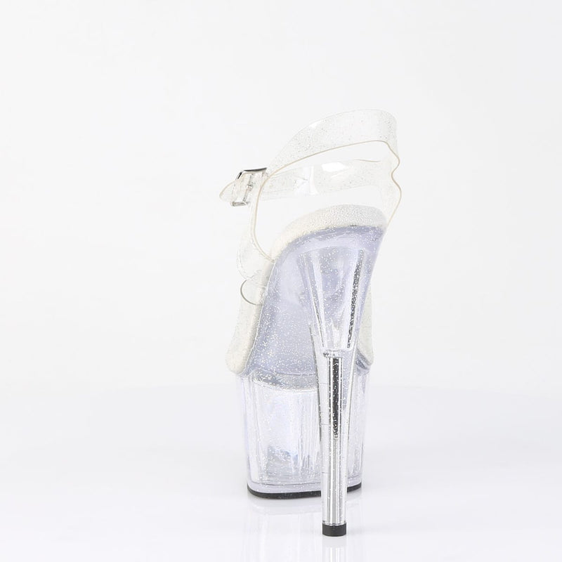 Pleaser ADORE-708MMG Platform Sandal (Clear/Clear)