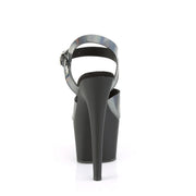 Pleaser ADORE-708N-DT Platform Sandal (Pewter Hologram TPU/Black Matte)