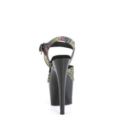 Pleaser ADORE-708N-LTP Platform Sandal (Green-Purple TPU/Black)